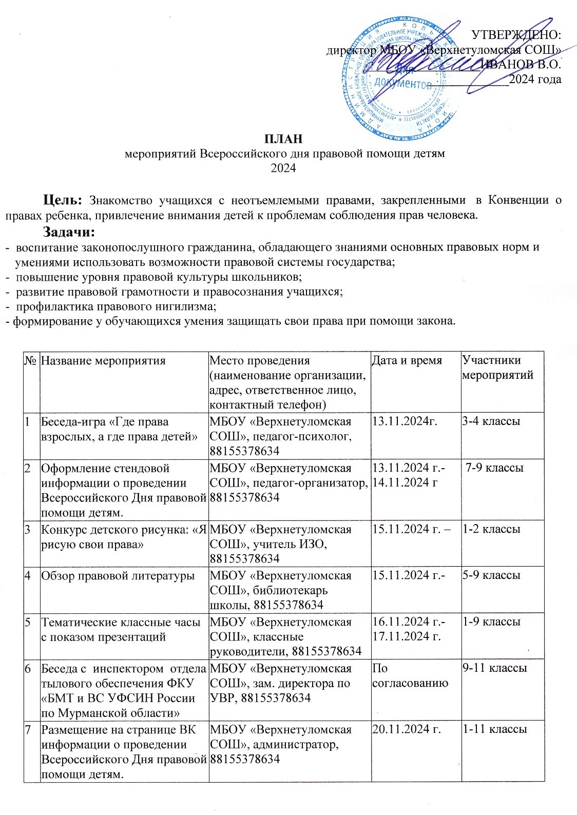 20 НОЯБРЯ 2024 ГОДА ВСЕРОССИЙСКИЙ ДЕНЬ ПРАВОВОЙ ПОМОЩИ ДЕТЯМ.
